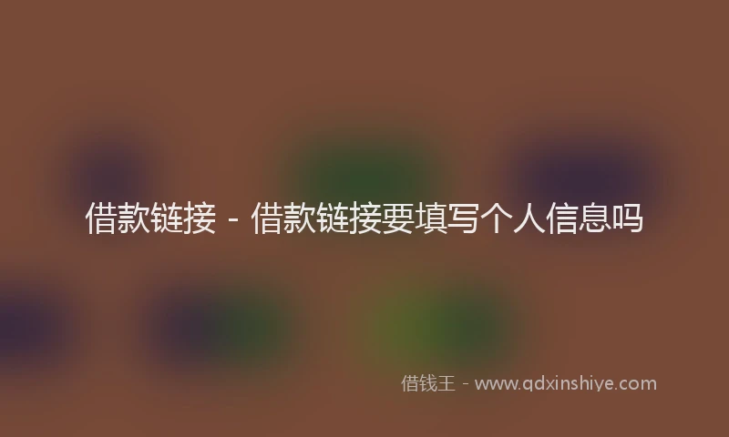 借款链接 - 借款链接要填写个人信息吗