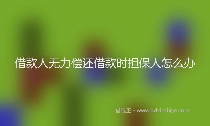 借款人无力偿还借款时担保人怎么办