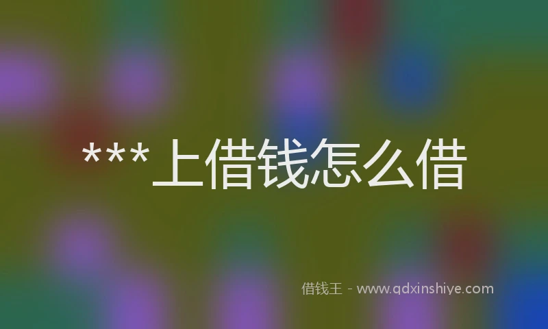 ***上借钱怎么借