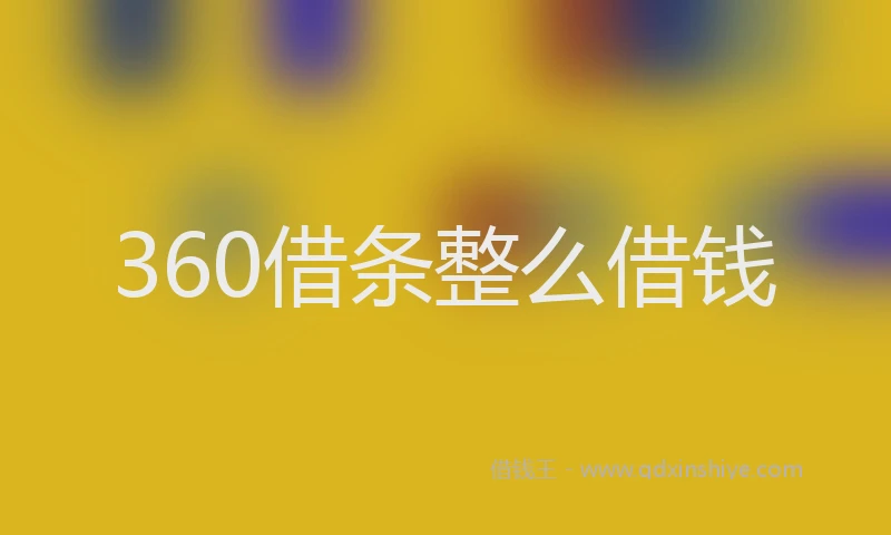 360借条整么借钱
