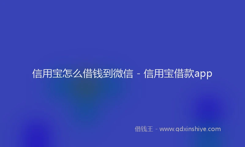 信用宝怎么借钱到微信 - 信用宝借款app