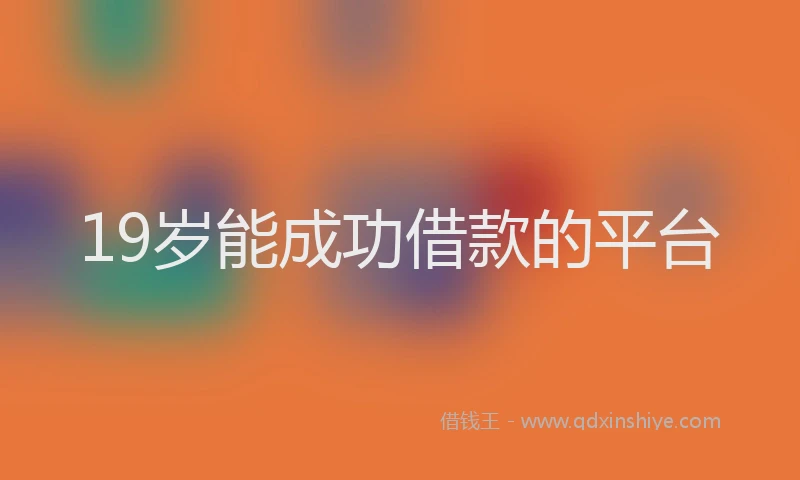 19岁能成功借款的平台