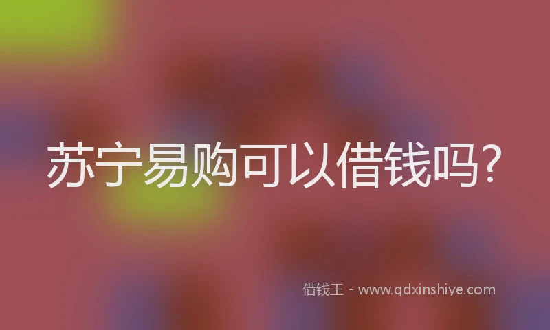 苏宁易购可以借钱吗?