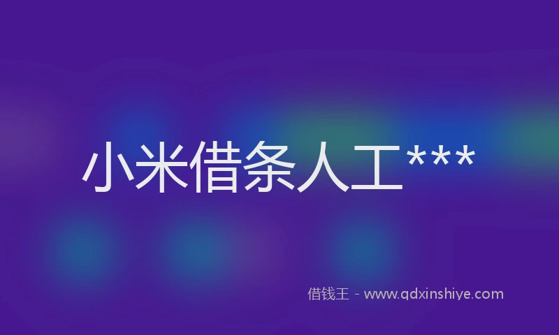 小米借条人工***