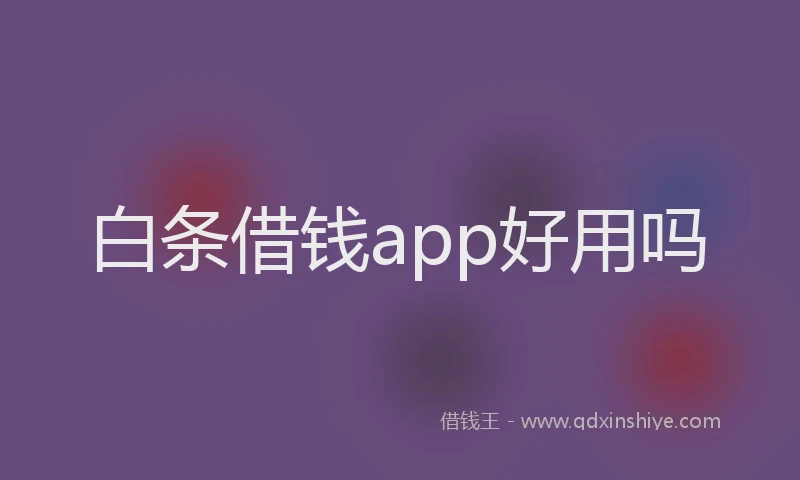 白条借钱app好用吗