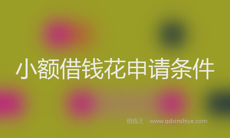 小额借钱花申请条件