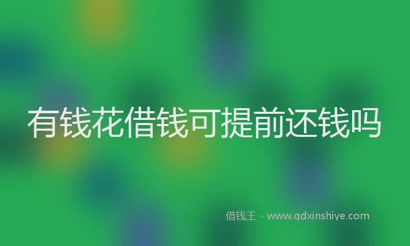有钱花借钱可提前还钱吗
