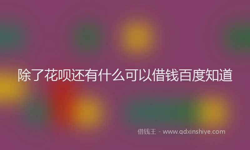 除了花呗还有什么可以借钱百度知道