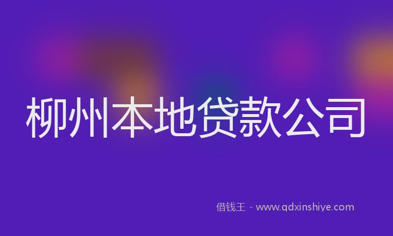 柳州本地贷款公司