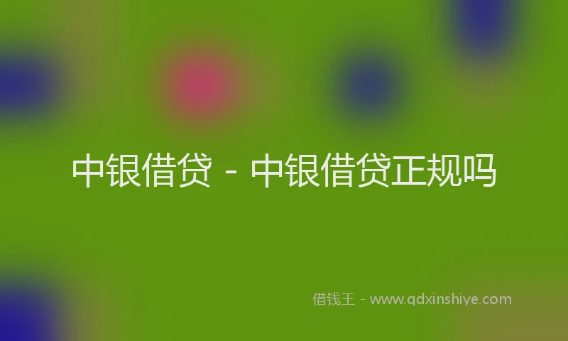中银借贷 - 中银借贷正规吗