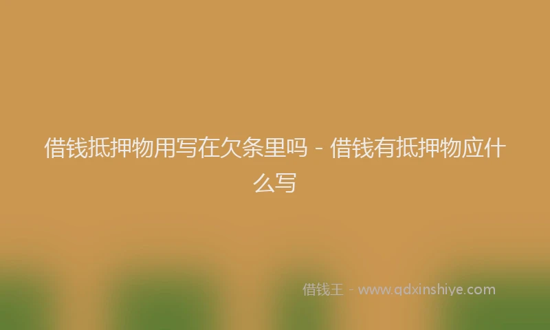 借钱抵押物用写在欠条里吗 - 借钱有抵押物应什么写
