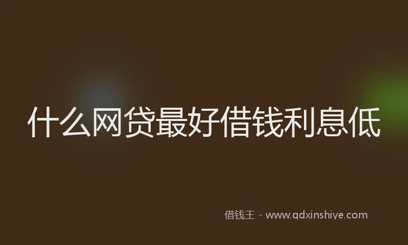 什么网贷最好借钱利息低
