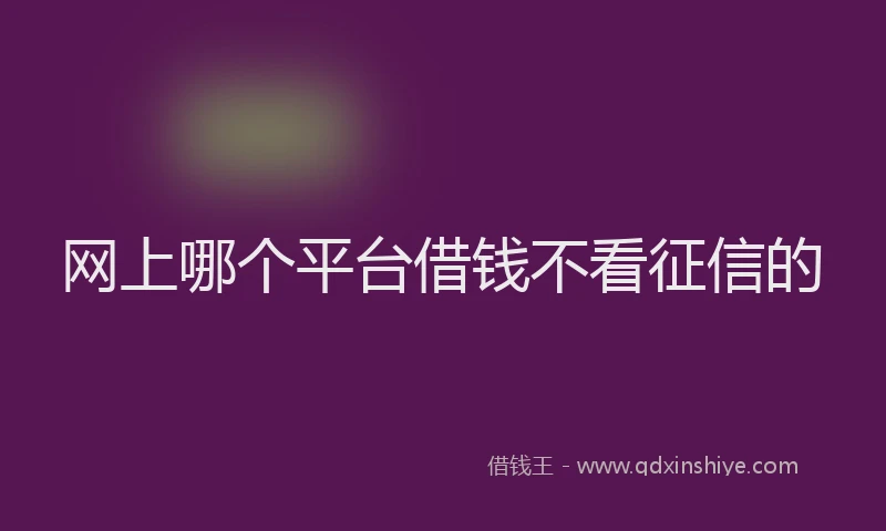 网上哪个平台借钱不看征信的