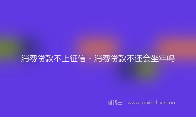 消费贷款不上征信 - 消费贷款不还会坐牢吗