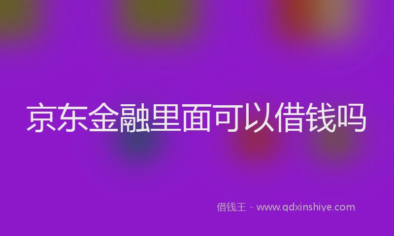 京东金融里面可以借钱吗