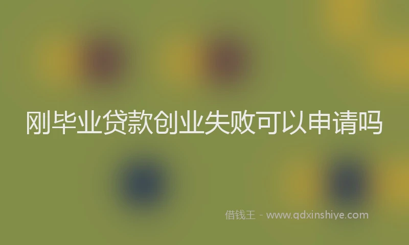 刚毕业贷款创业失败可以申请吗