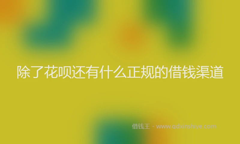 除了花呗还有什么正规的借钱渠道