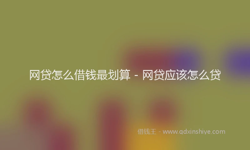 网贷怎么借钱最划算 - 网贷应该怎么贷