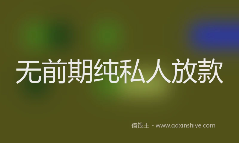 无前期纯私人放款