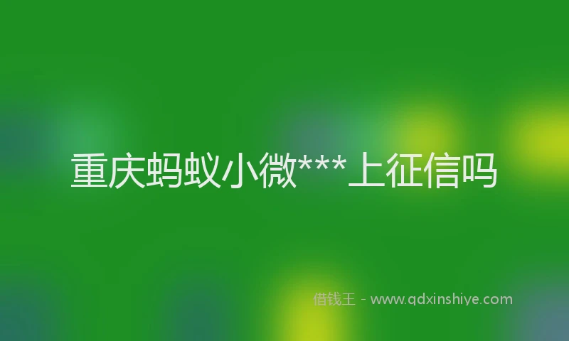 重庆蚂蚁小微***上征信吗