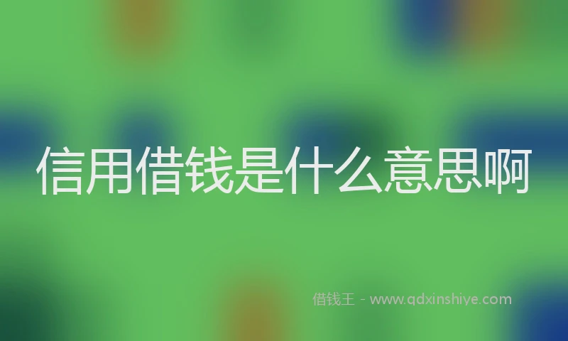 信用借钱是什么意思啊