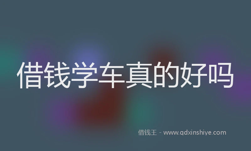 借钱学车真的好吗