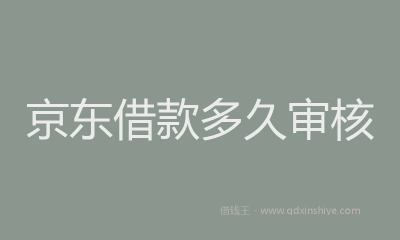 京东借款多久审核