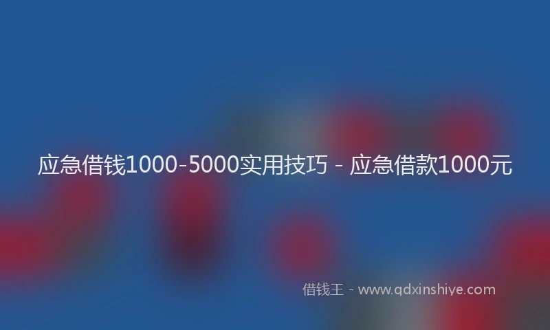 应急借钱1000-5000实用技巧 - 应急借款1000元