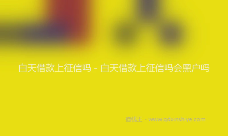 白天借款上征信吗 - 白天借款上征信吗会黑户吗