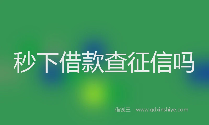 秒下借款查征信吗