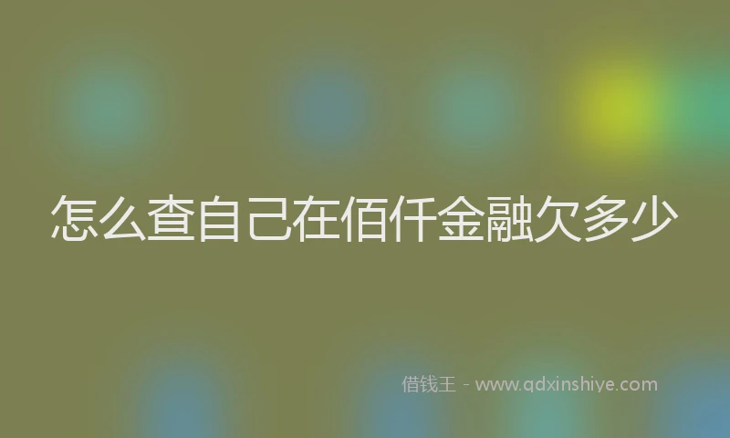怎么查自己在佰仟金融欠多少