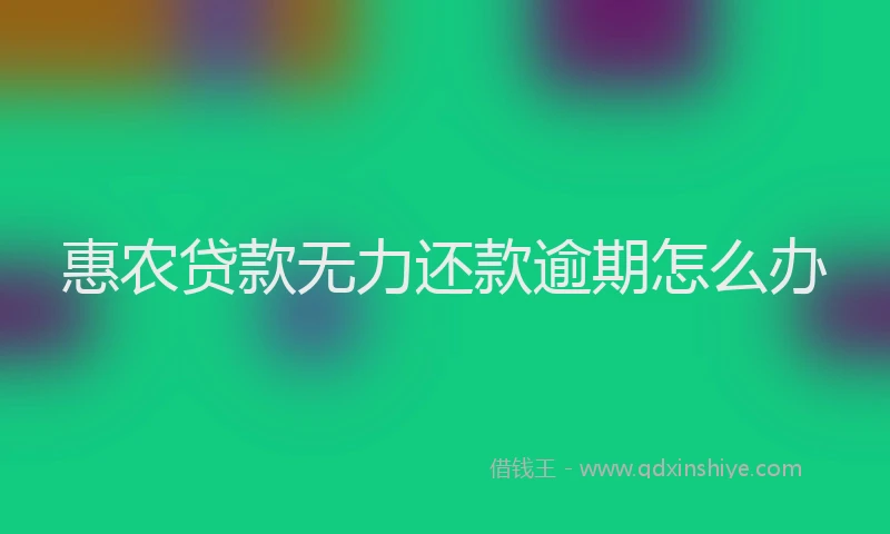 惠农贷款无力还款逾期怎么办