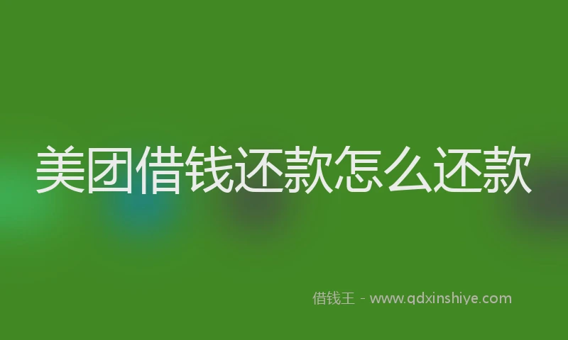 美团借钱还款怎么还款