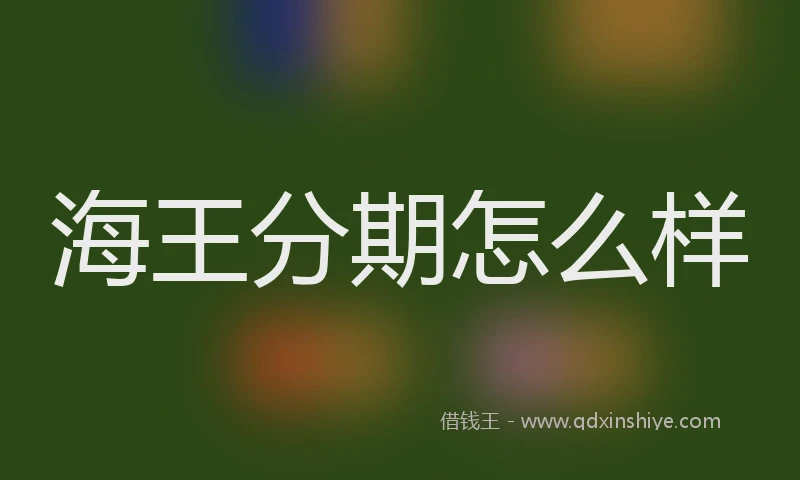 海王分期怎么样
