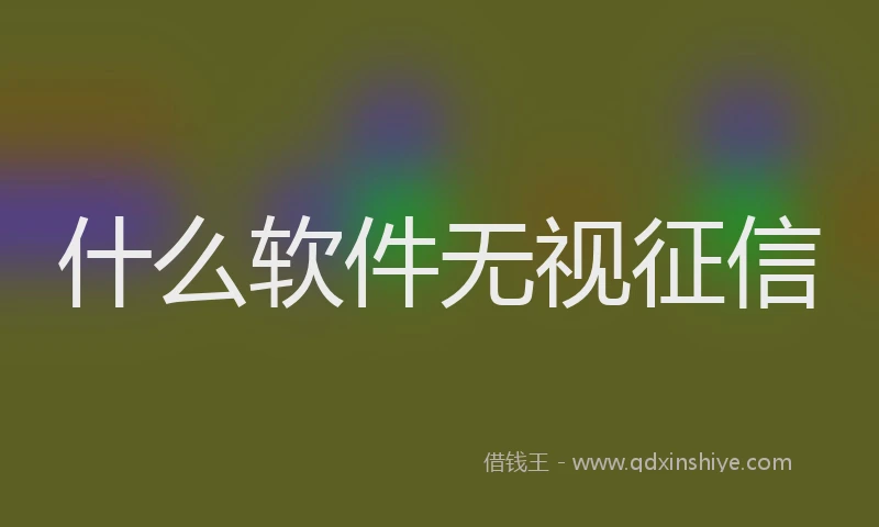 什么软件无视征信