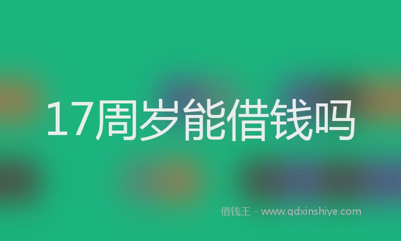 17周岁能借钱吗