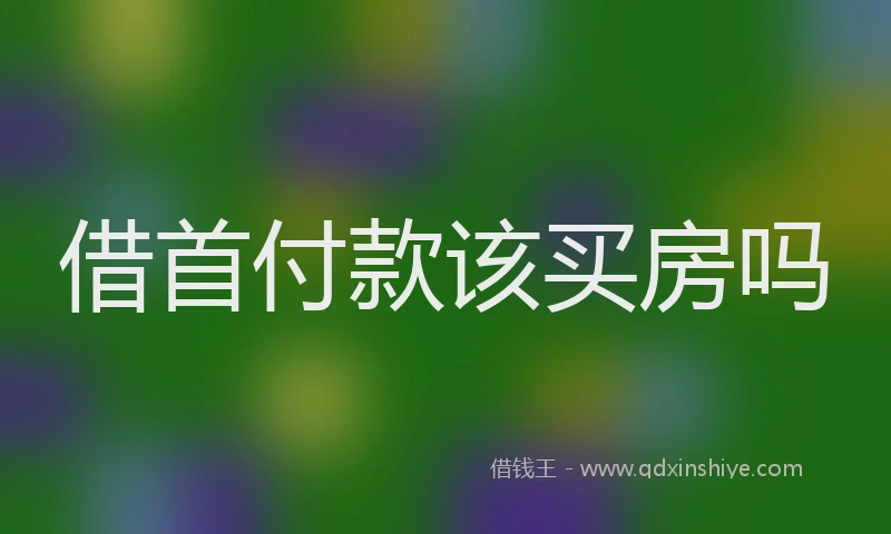 借首付款该买房吗