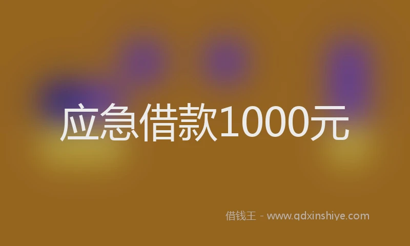 应急借款1000元