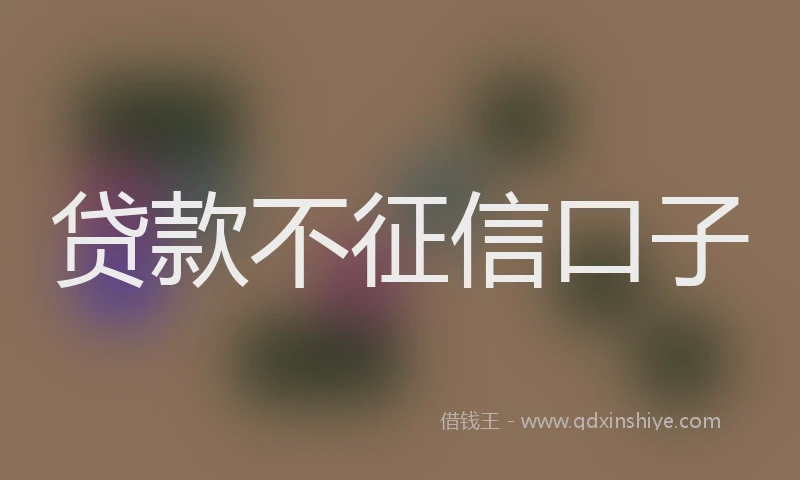 贷款不征信口子