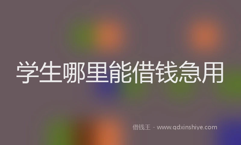 学生哪里能借钱急用