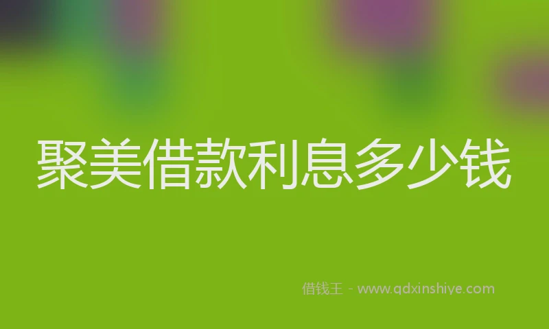 聚美借款利息多少钱