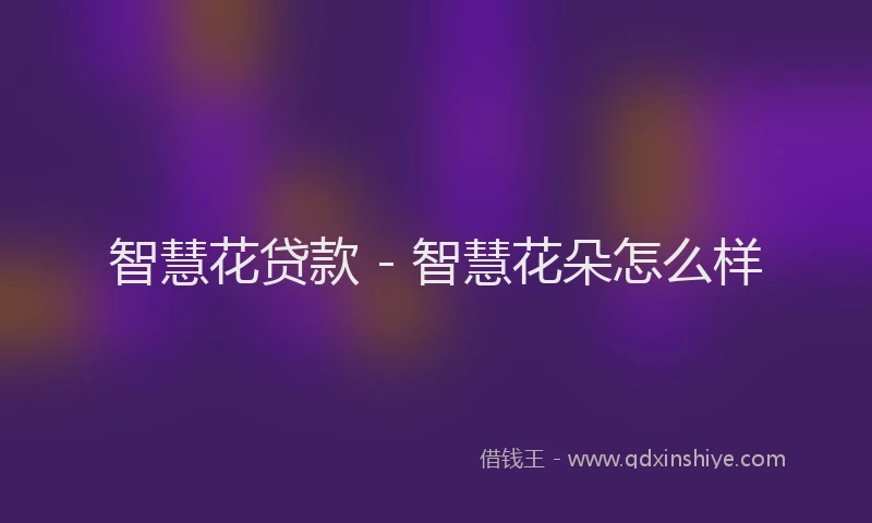 智慧花贷款 - 智慧花朵怎么样