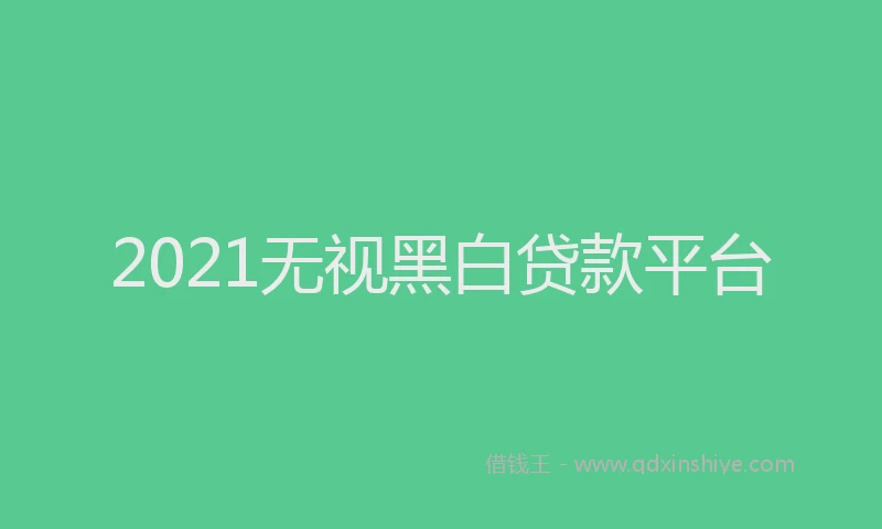 2021无视黑白贷款平台