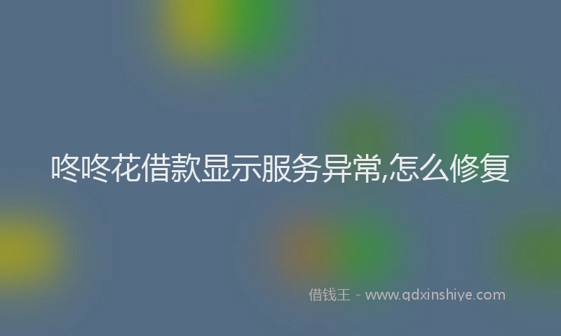 咚咚花借款显示服务异常,怎么修复