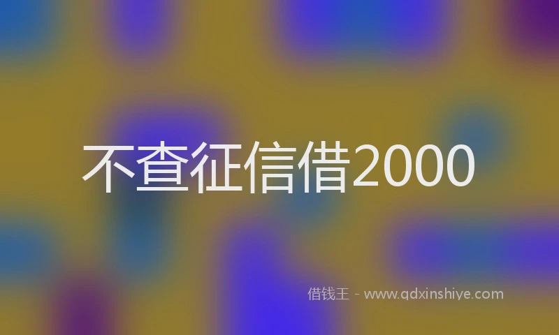 不查征信借2000