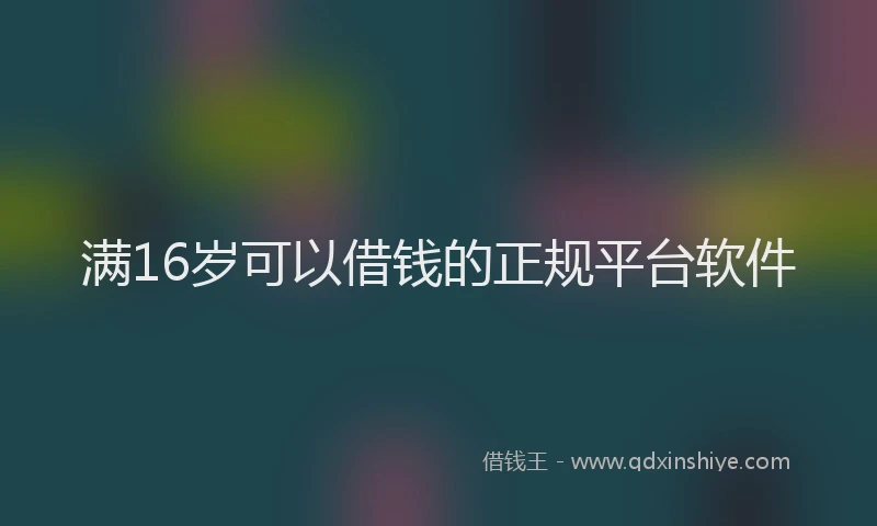 满16岁可以借钱的正规平台软件