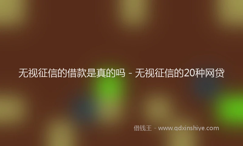 无视征信的借款是真的吗 - 无视征信的20种网贷