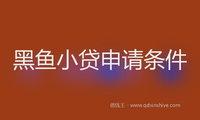 黑鱼小贷申请条件