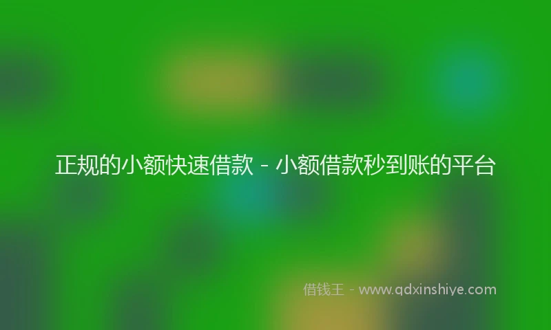 正规的小额快速借款 - 小额借款秒到账的平台