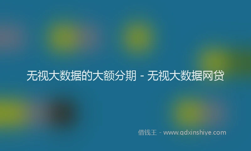 无视大数据的大额分期 - 无视大数据网贷